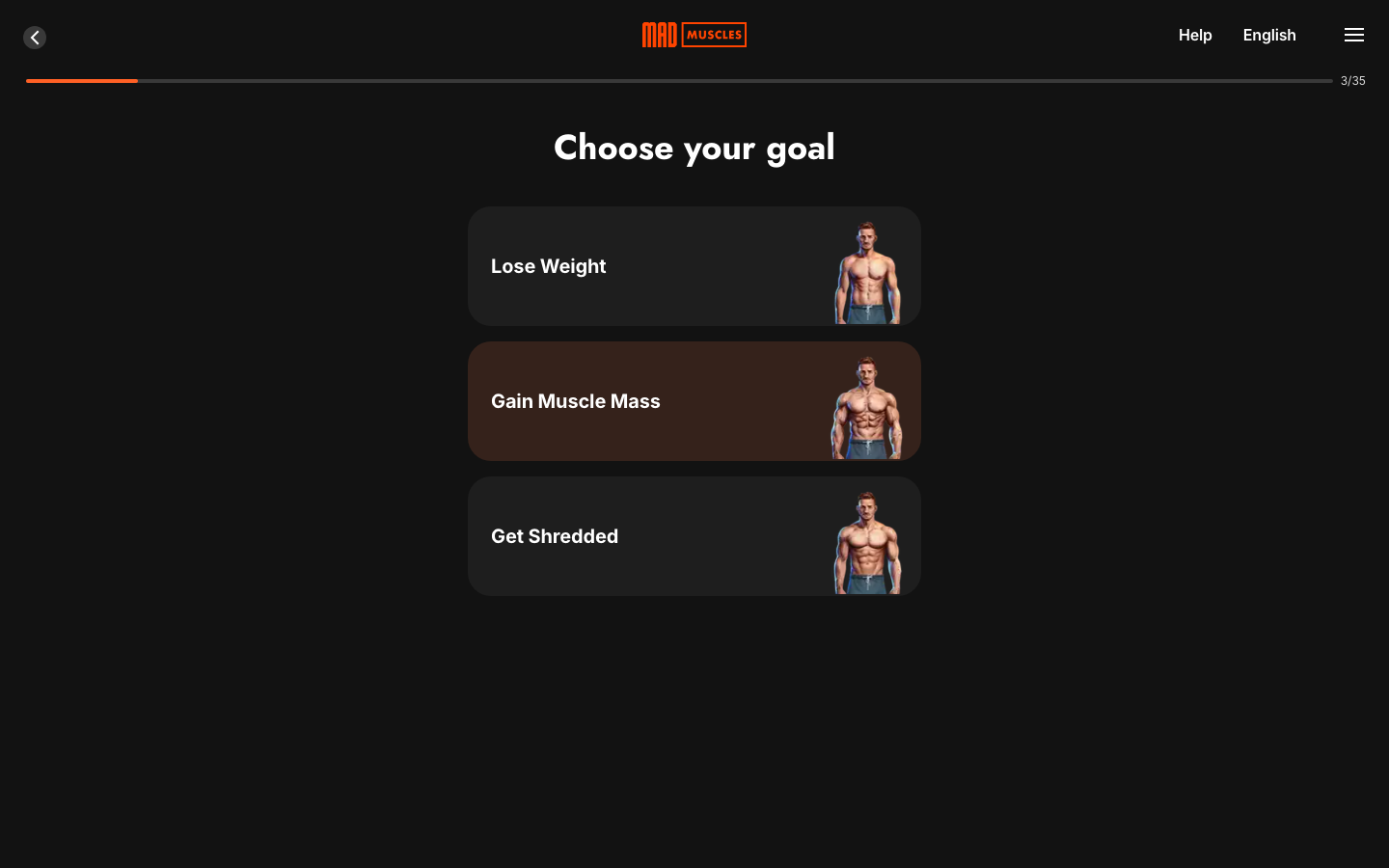 Screen 04: Choose your goal