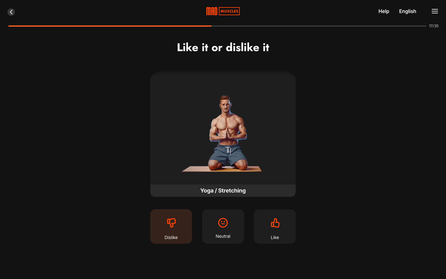 Screen 20: Yoga / Stretching