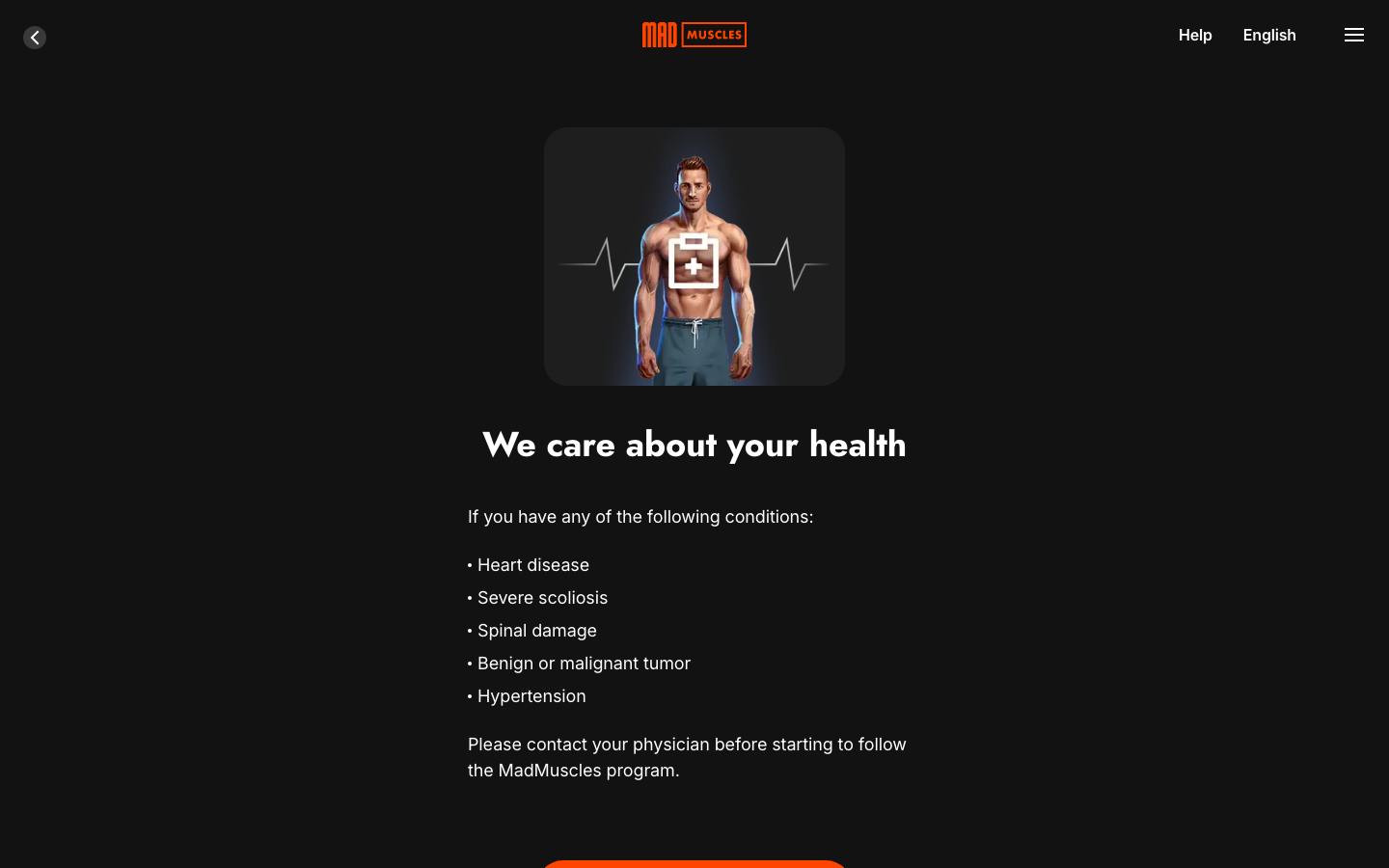 Screen 28: We care about your health