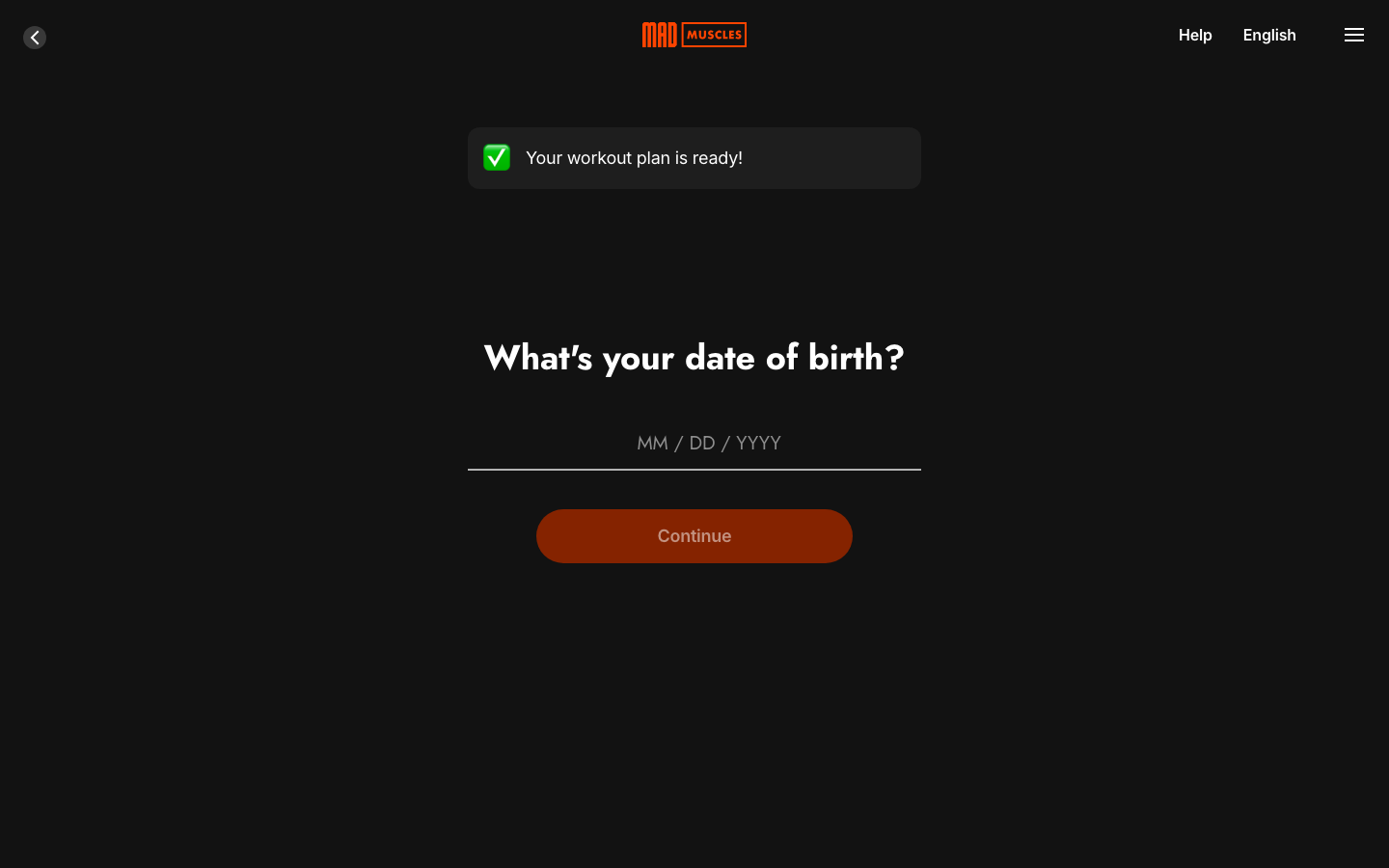 Screen 39: What's your date of birth?
