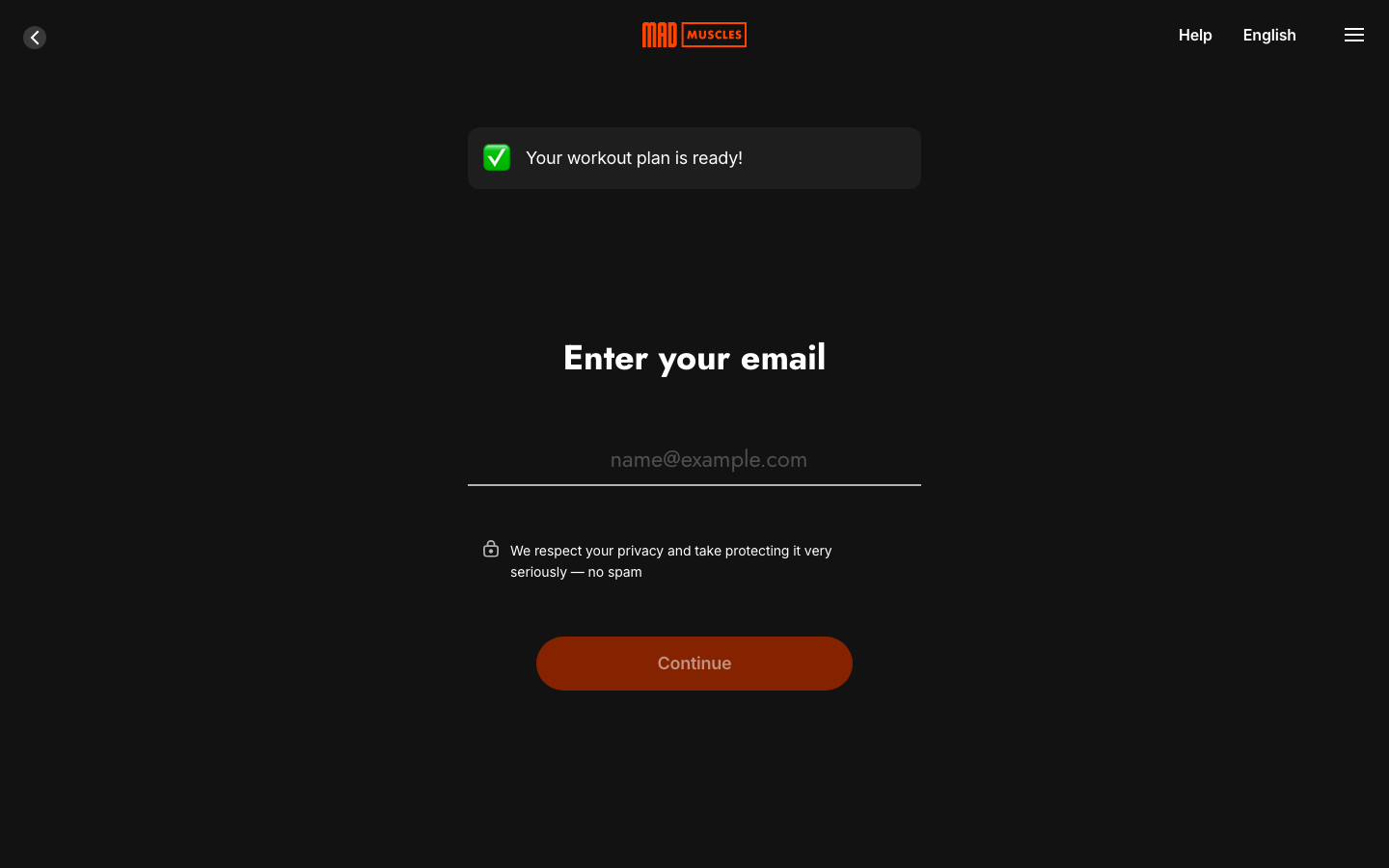 Screen 40: Enter your email