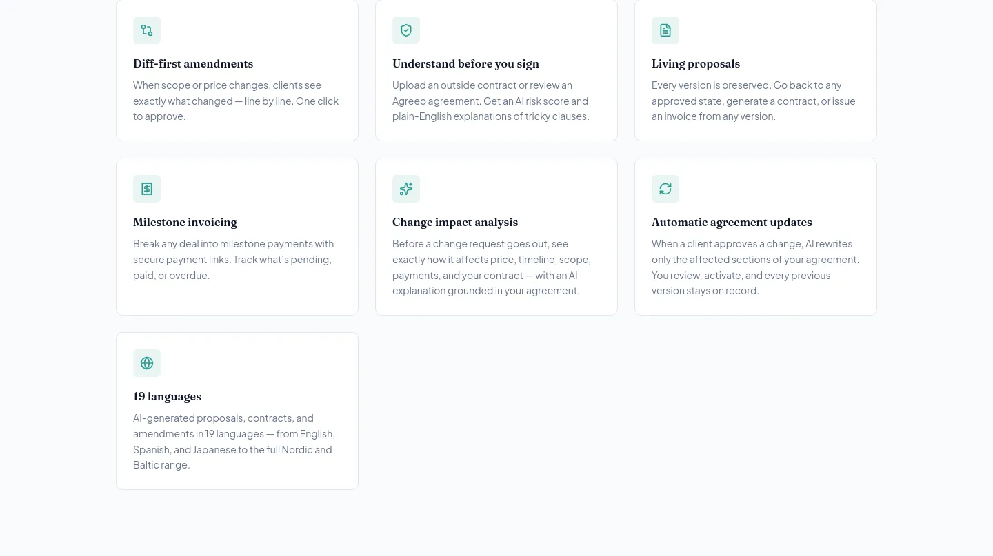 agreeotech.com — Features