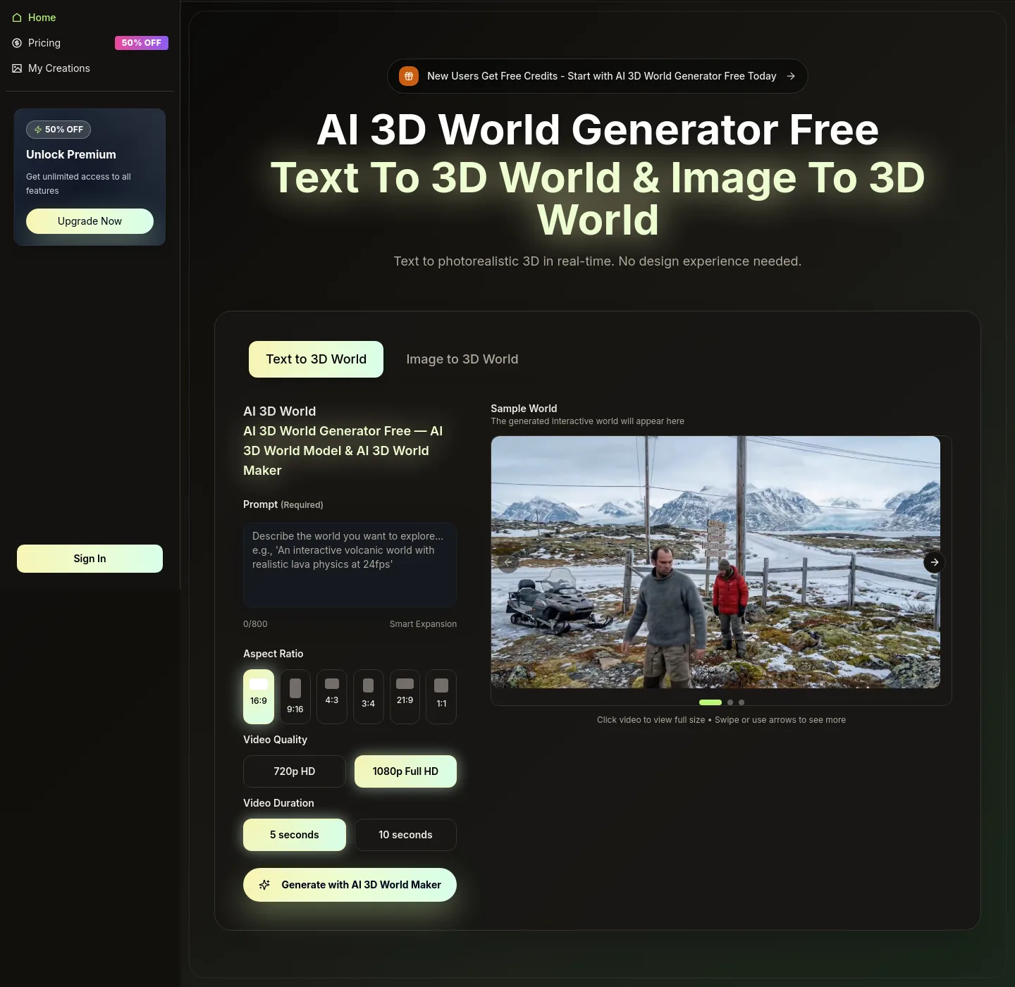 ai3dworld.org — Hero