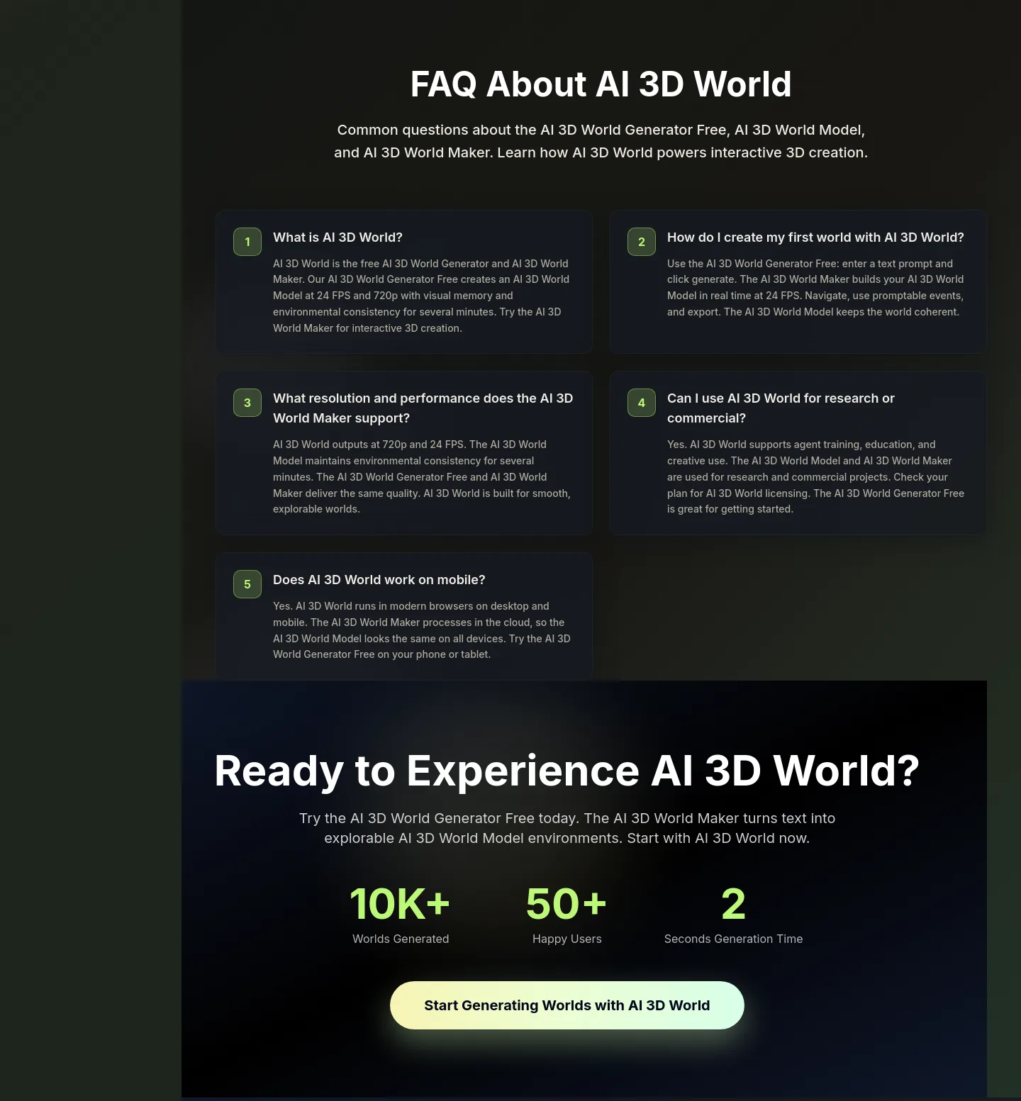 ai3dworld.org — FAQ