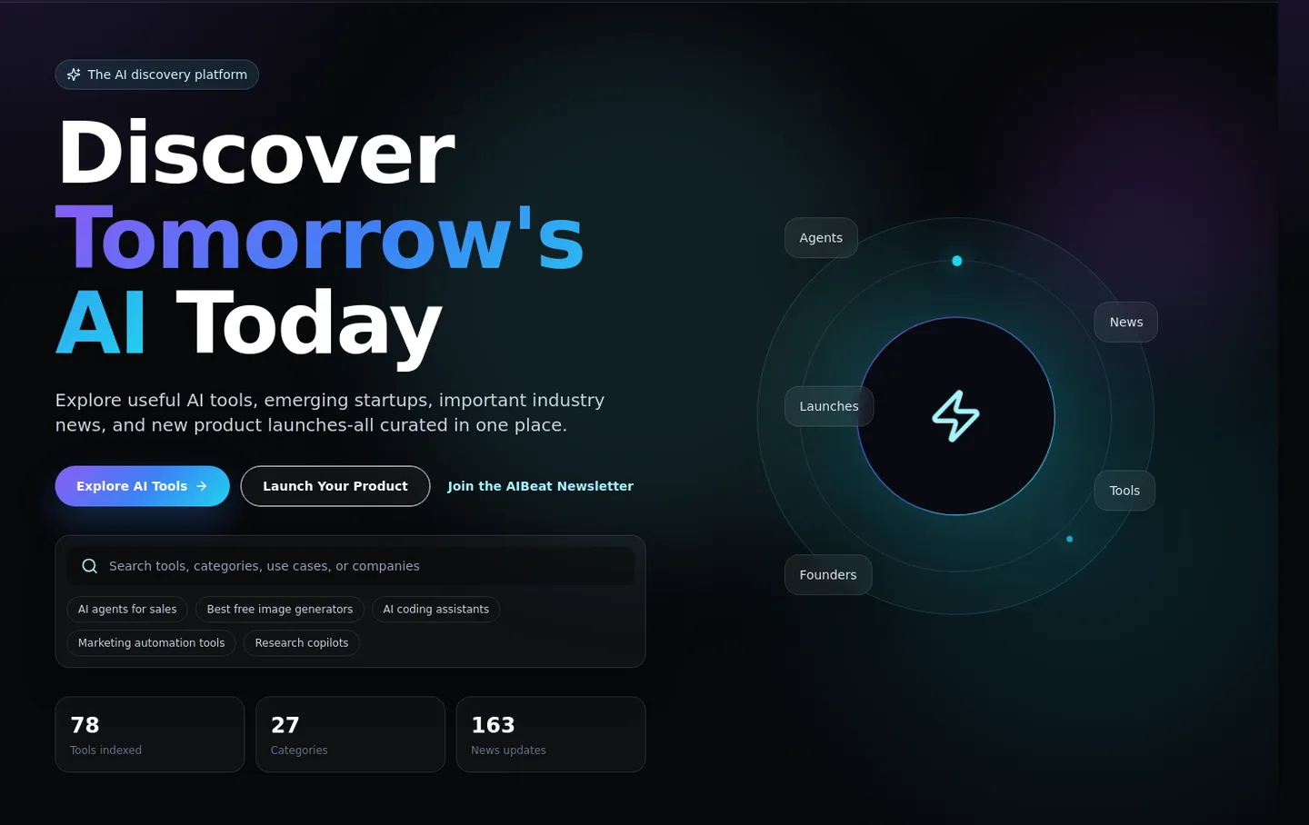 aibeat.dev — a real Hero section
