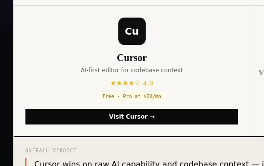 Rating element from aibeat.dev