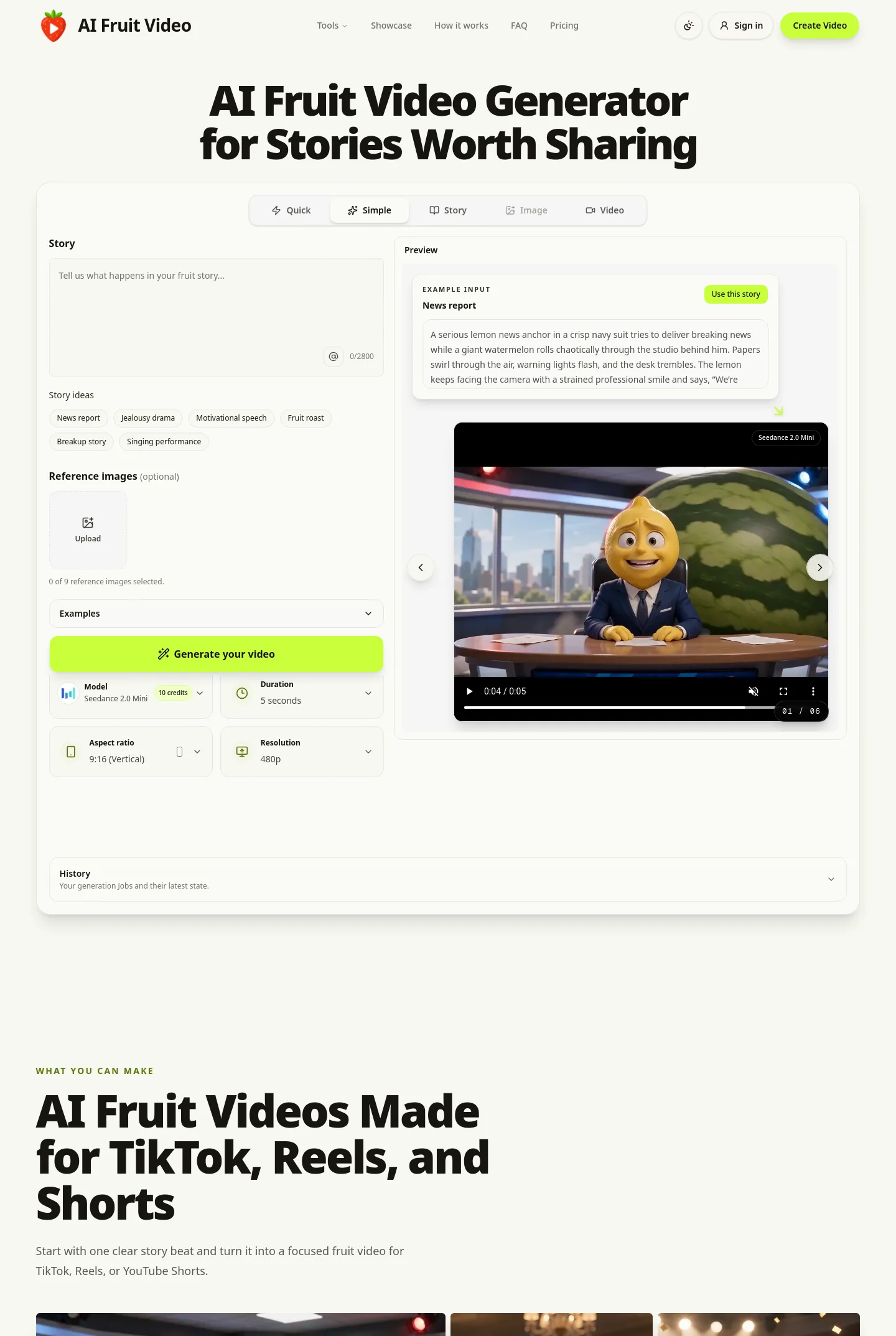 aifruitvideo.com — a measured funnel