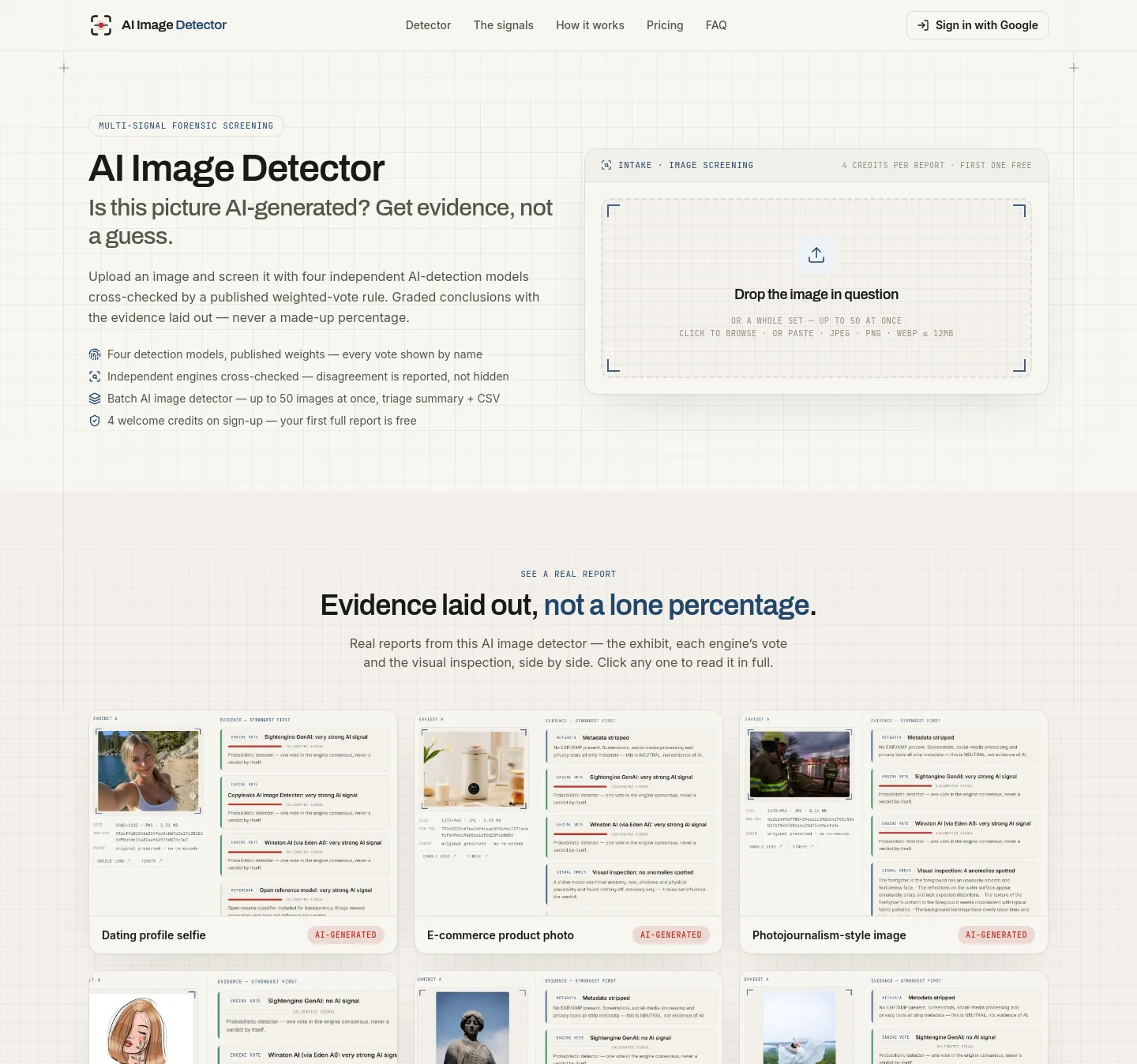 aiimagedetector.info — The Pricing Page