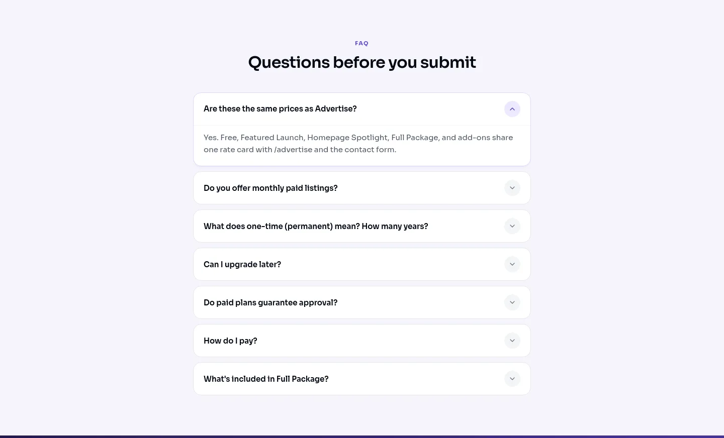 ainexfinder.com FAQ section