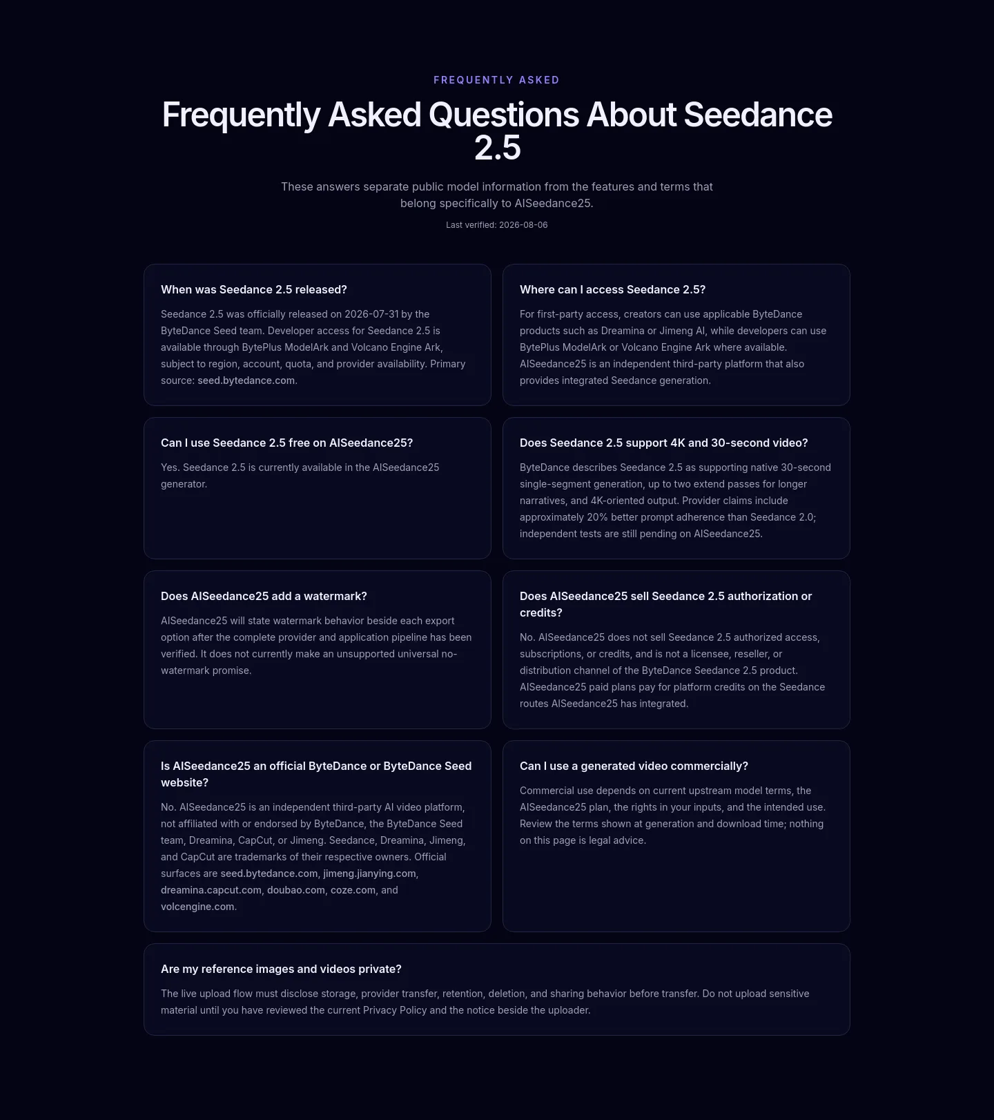 aiseedance25.app — FAQ