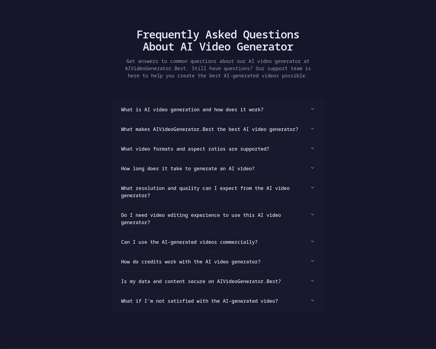 aivideogenerator.best — FAQ
