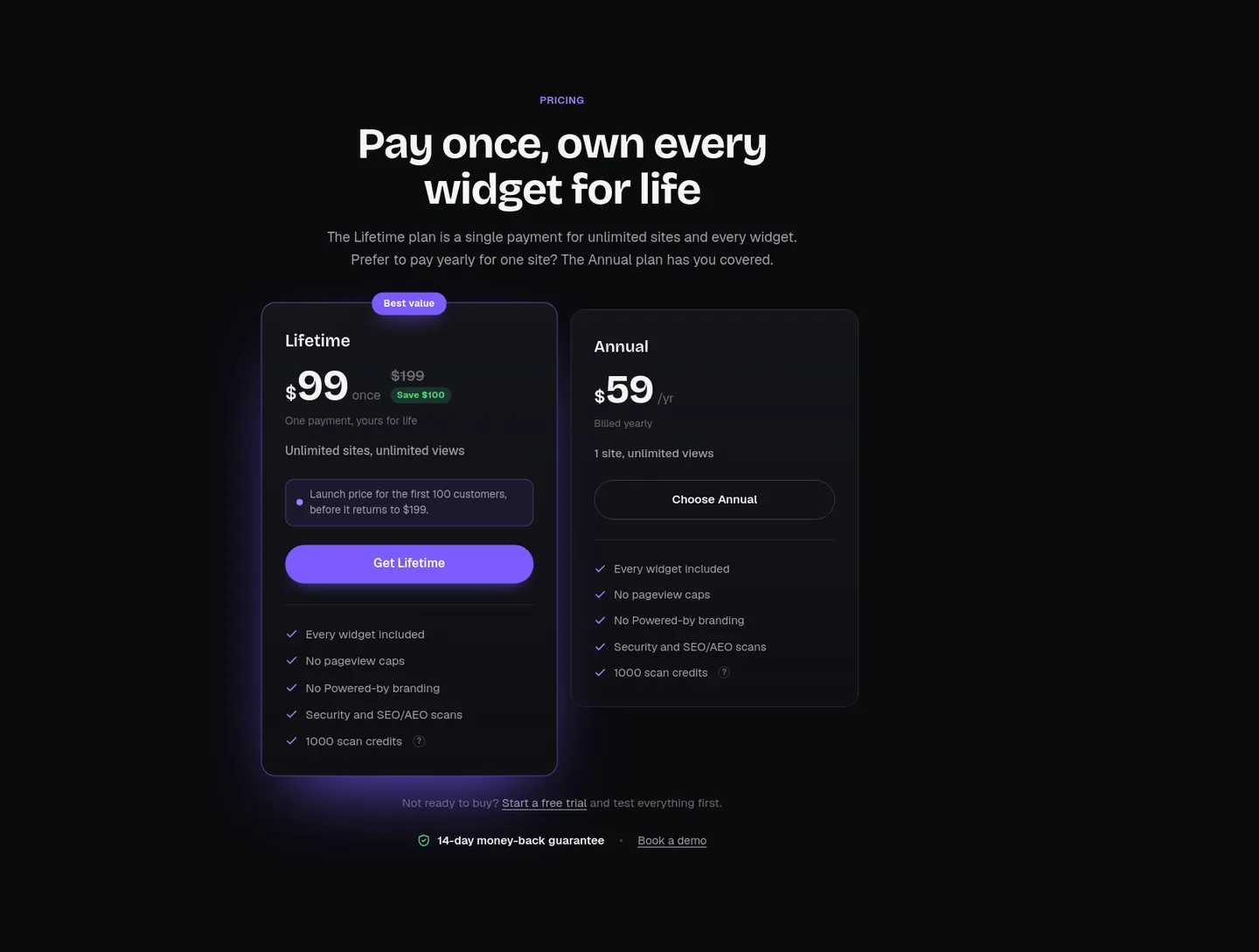 amabrik.com Pricing section