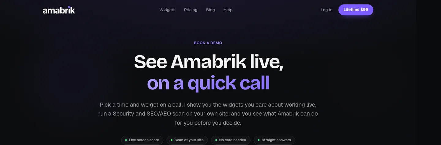 amabrik.com Hero section