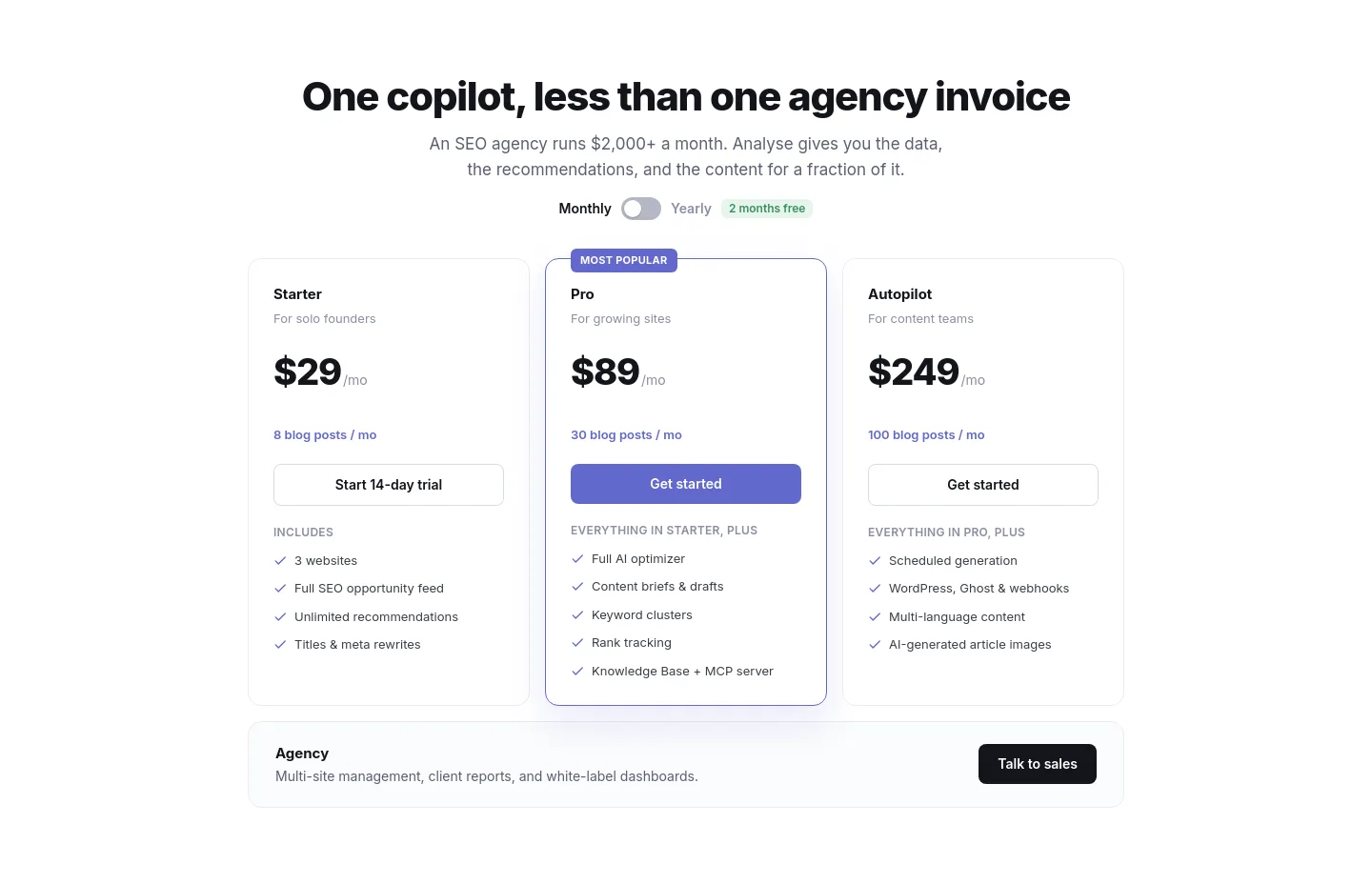 analyse.net — Pricing