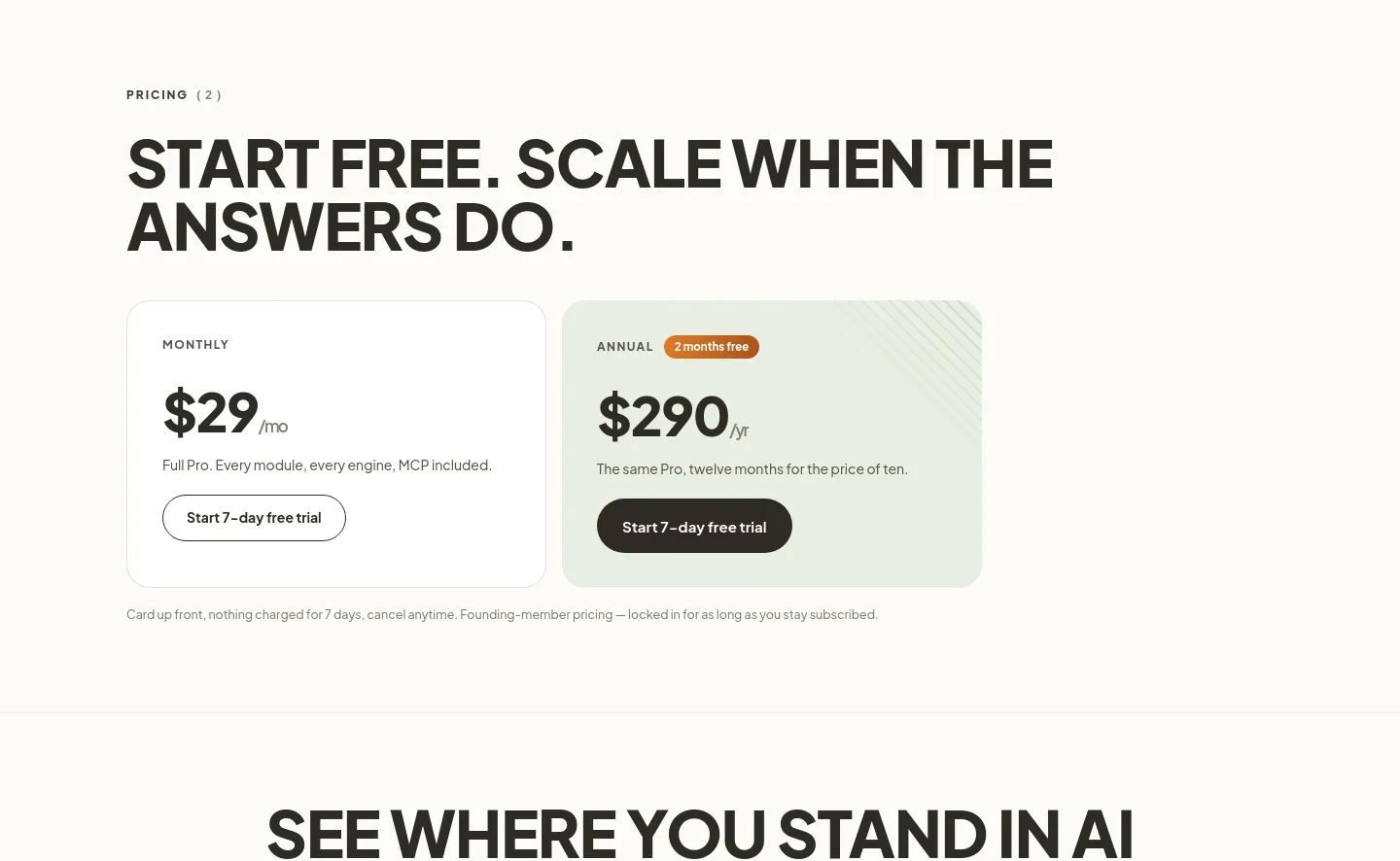 answerrank.so Pricing section
