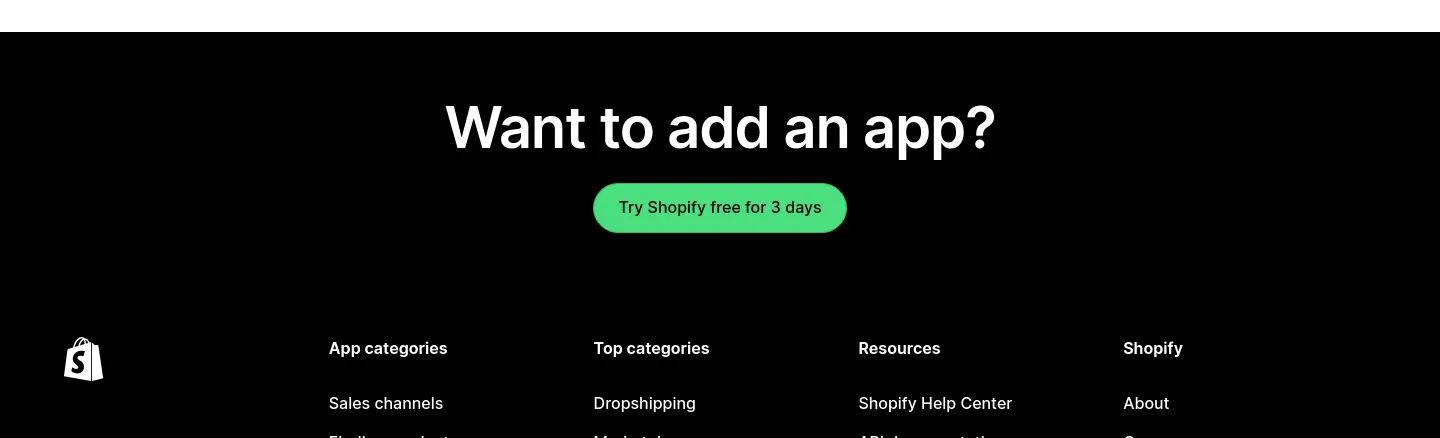 apps.shopify.com CTA section