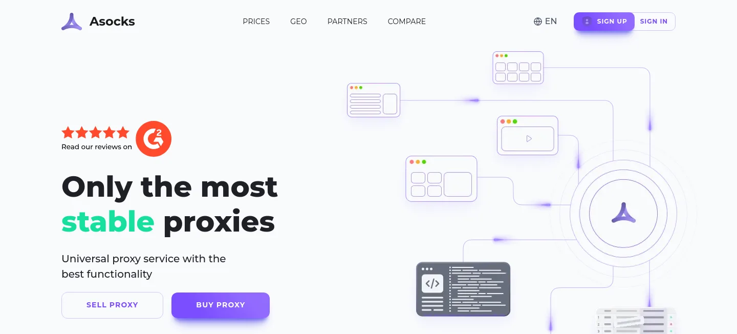asocks.com — Hero + Pricing