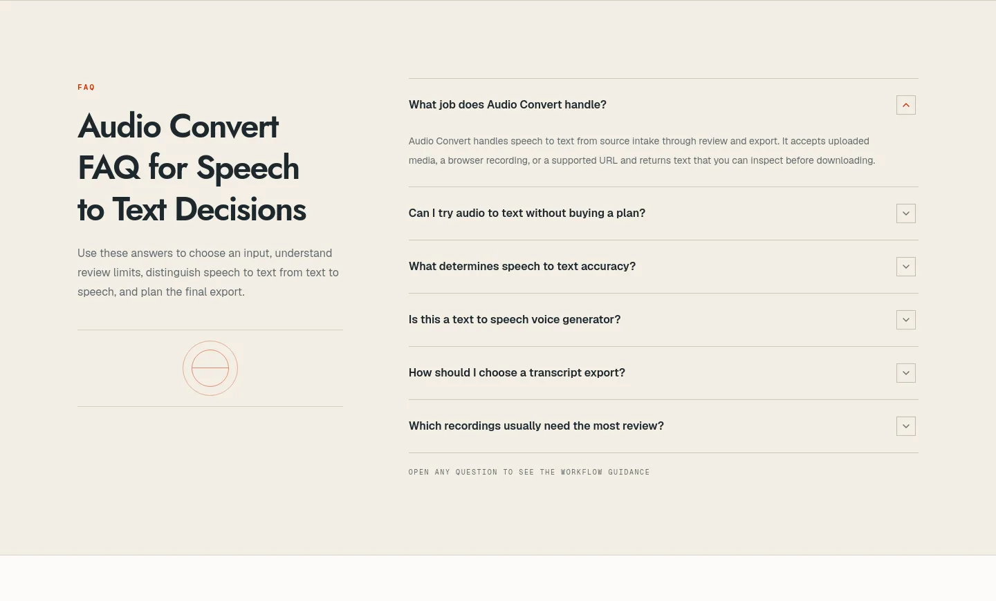 audioconvert.app — a real FAQ section