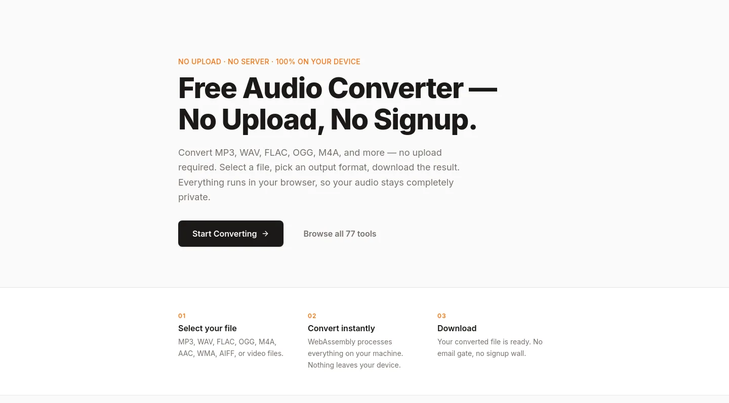 audioutils.com — a real Hero section