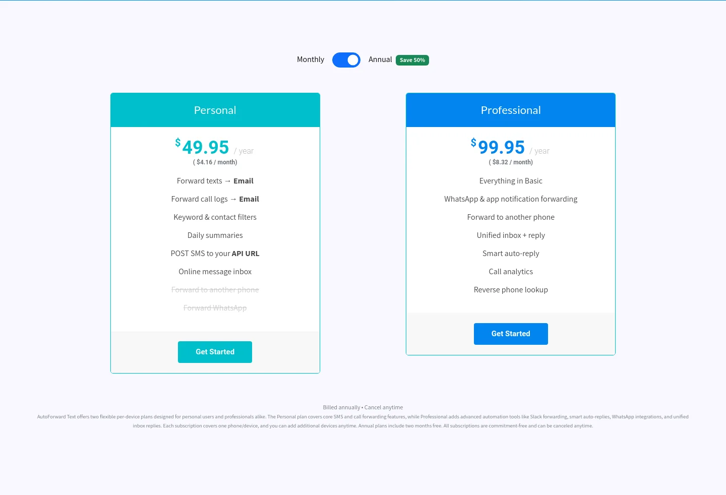autoforwardtext.com Hero section