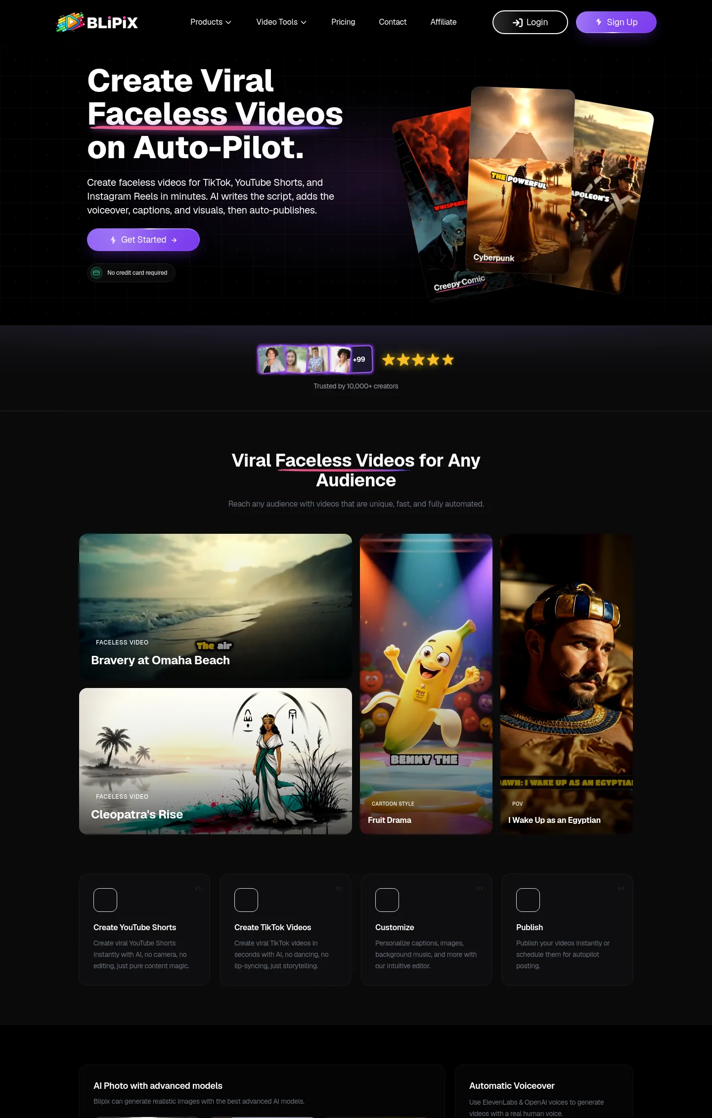 blipix.pro — Hero + Logo Wall + Pricing + FAQ