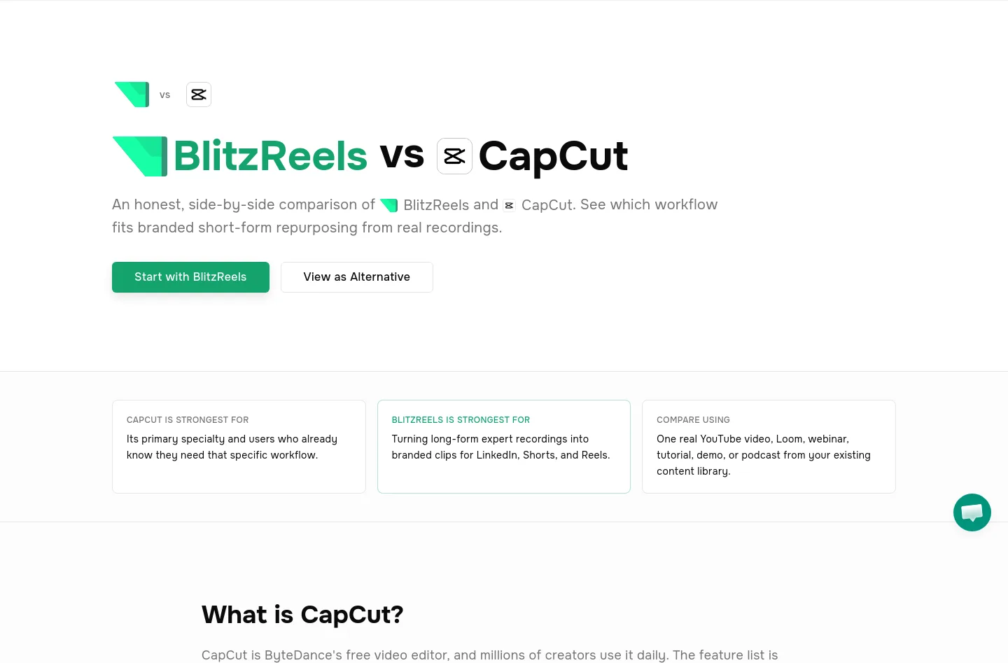 blitzreels.com Hero section