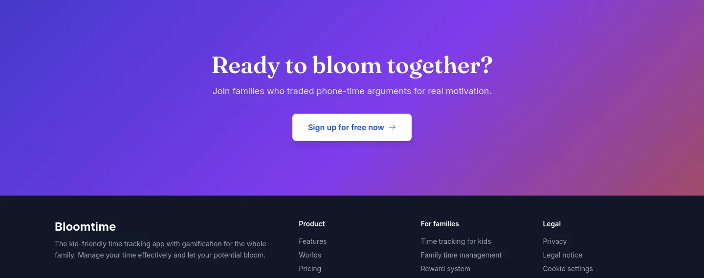 bloomtime.app — CTA