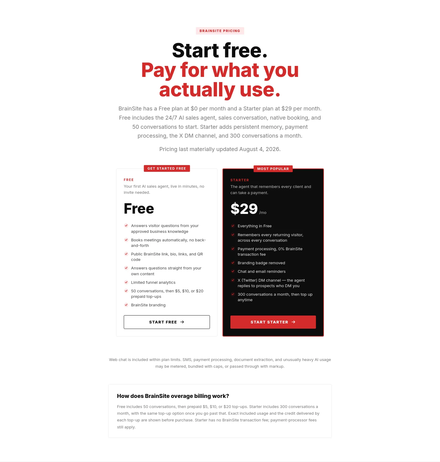 brainsite.ai — Pricing