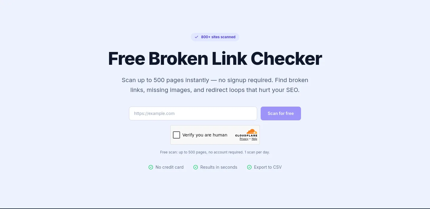 brokenlinkscan.com — Hero
