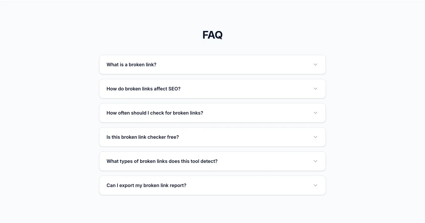 brokenlinkscan.com FAQ section