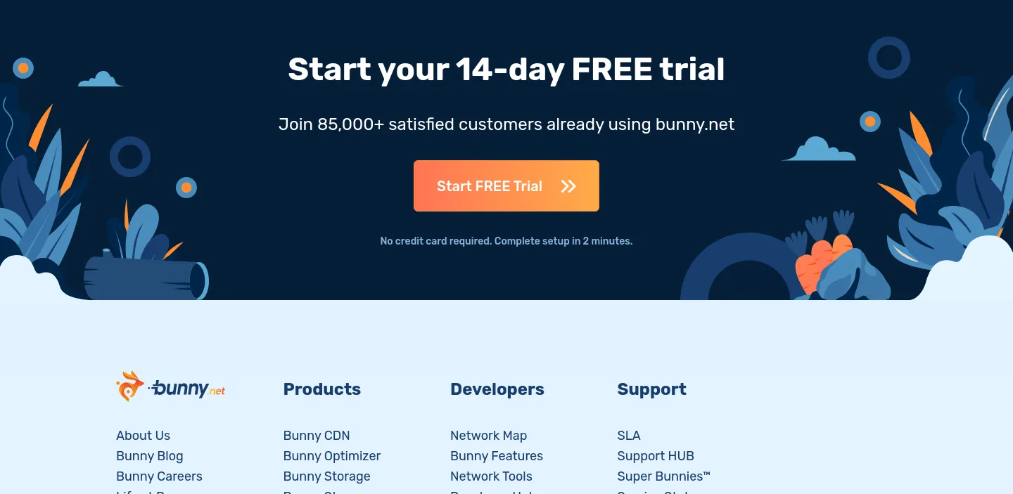 bunny.net CTA section