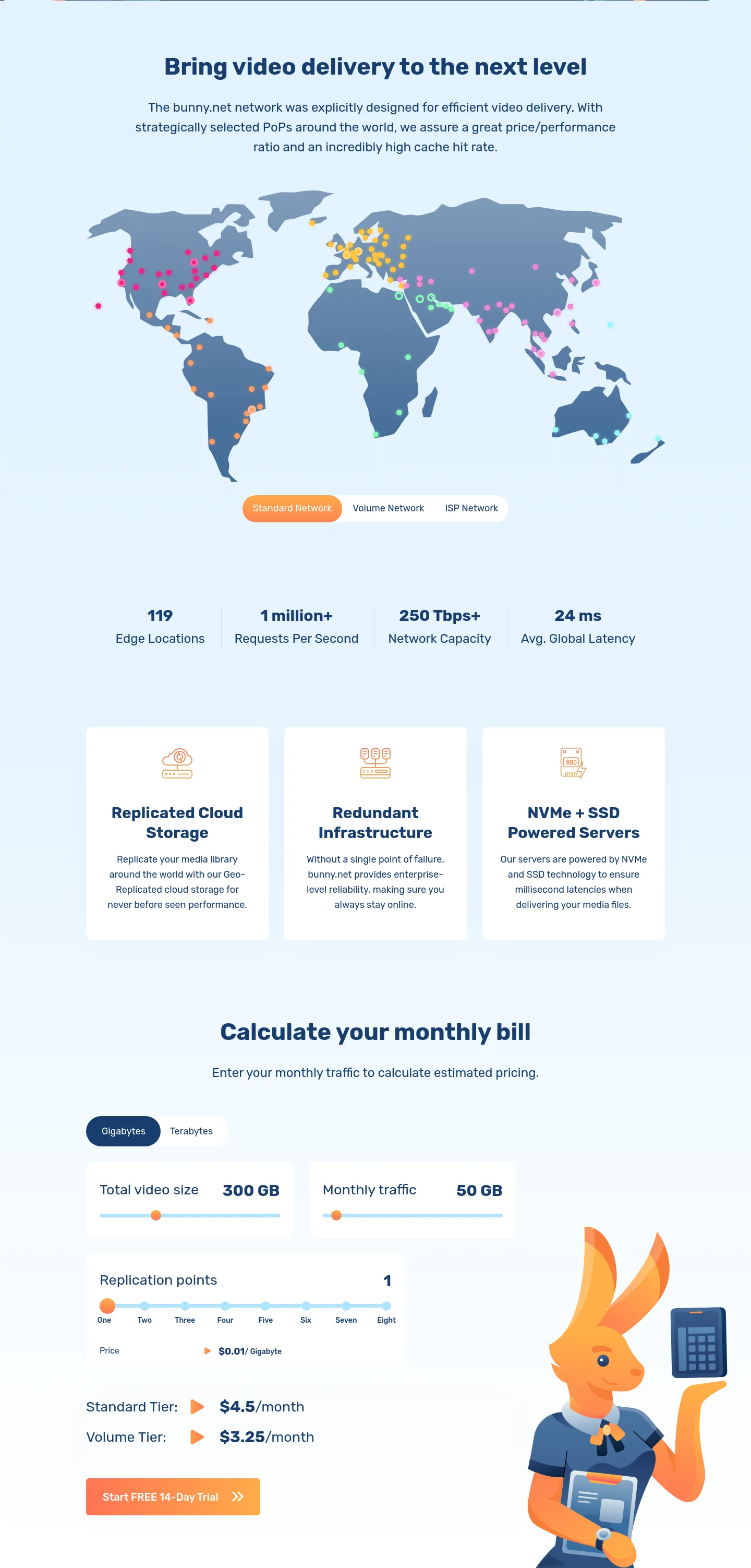 bunny.net Features section