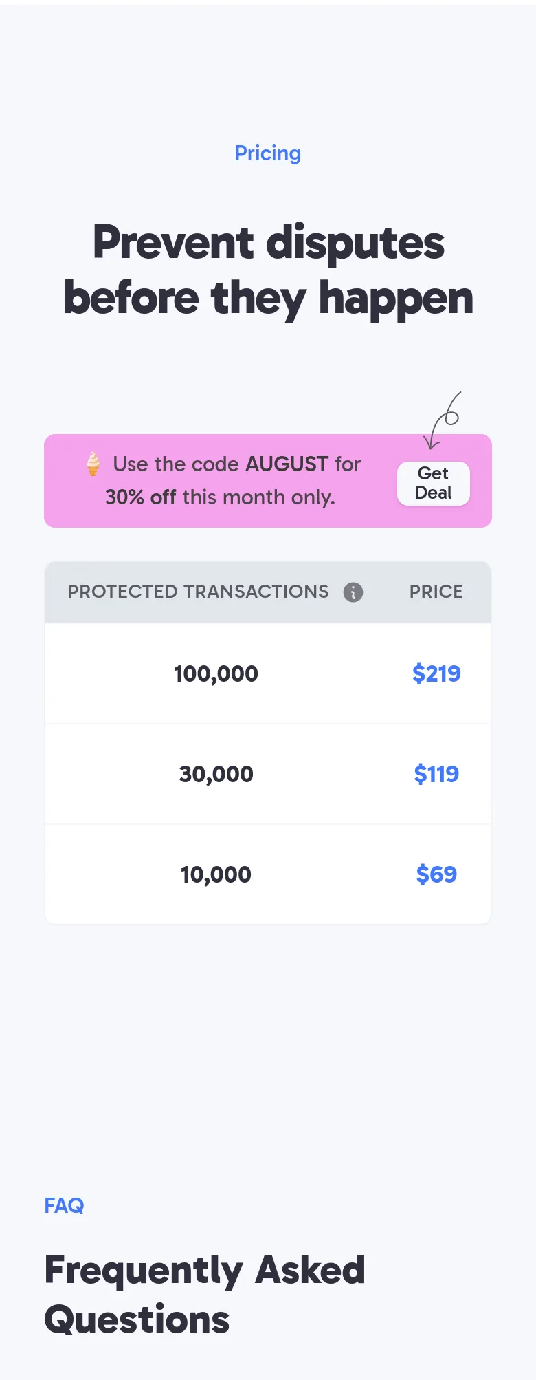 byedispute.com — Pricing