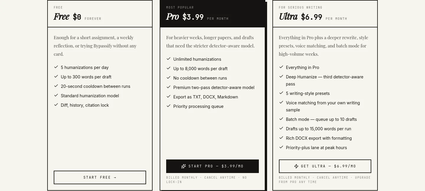 bypassify.online — Pricing