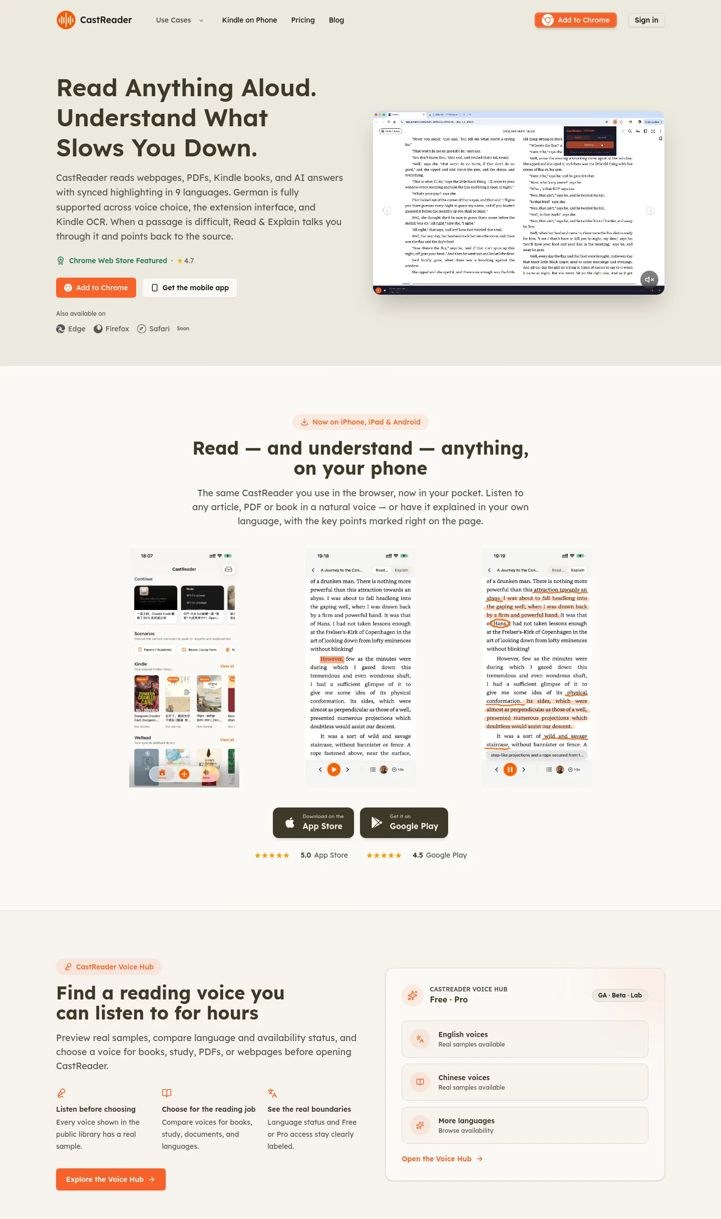 castreader.com — Hero + Logo Wall + Pricing + FAQ