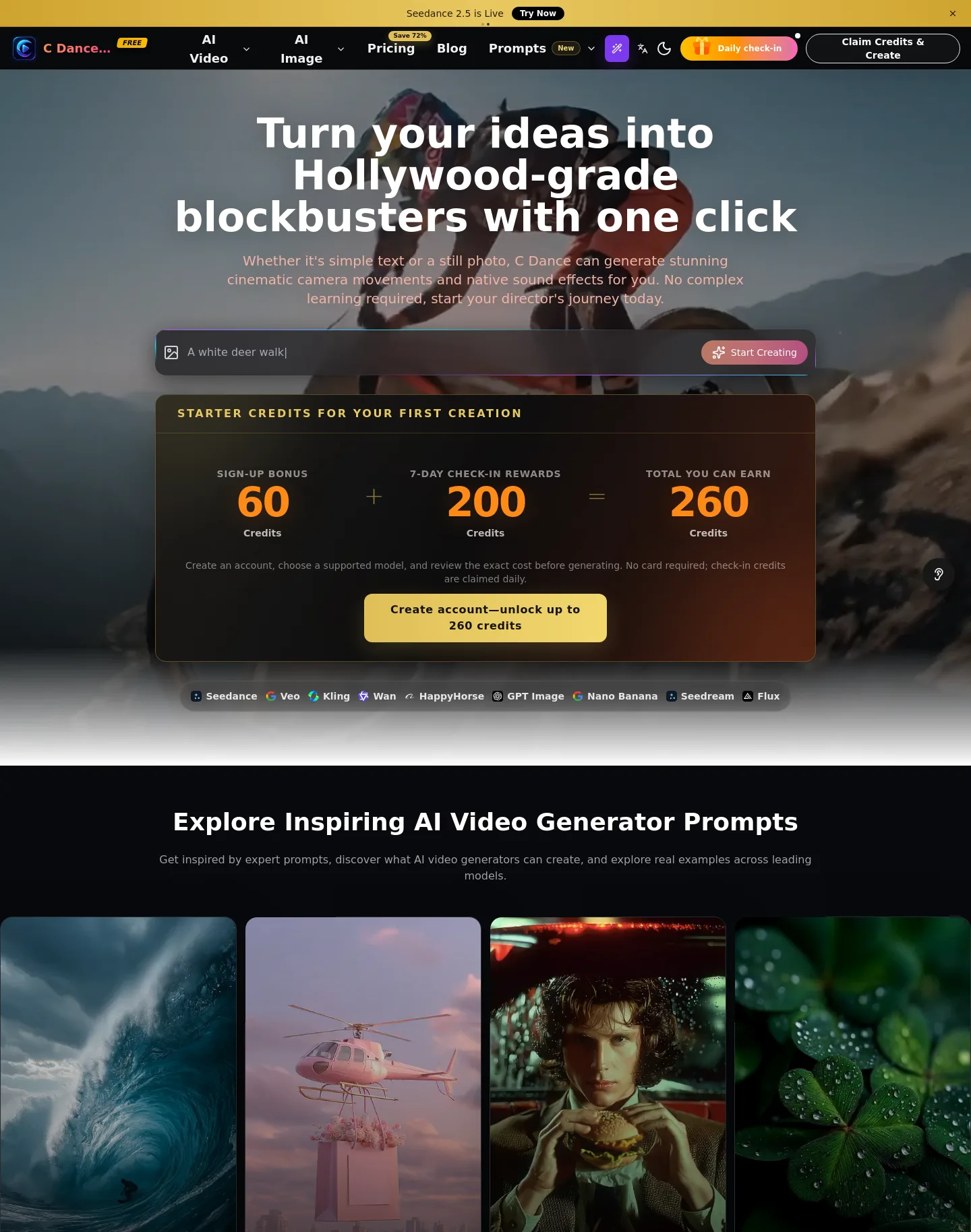 cdance.ai — Hero + Features