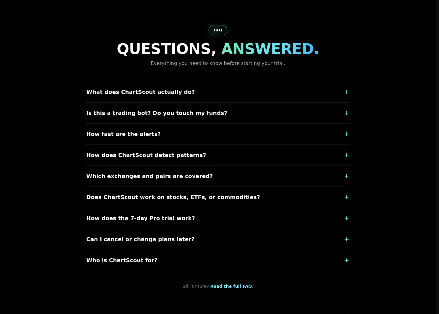 chartscout.io — FAQ