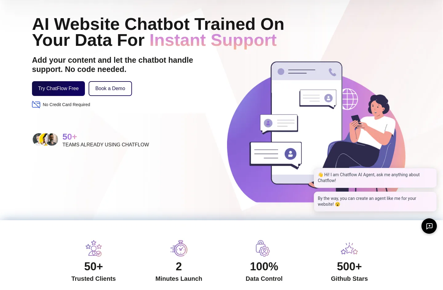 chatflow.co Hero section