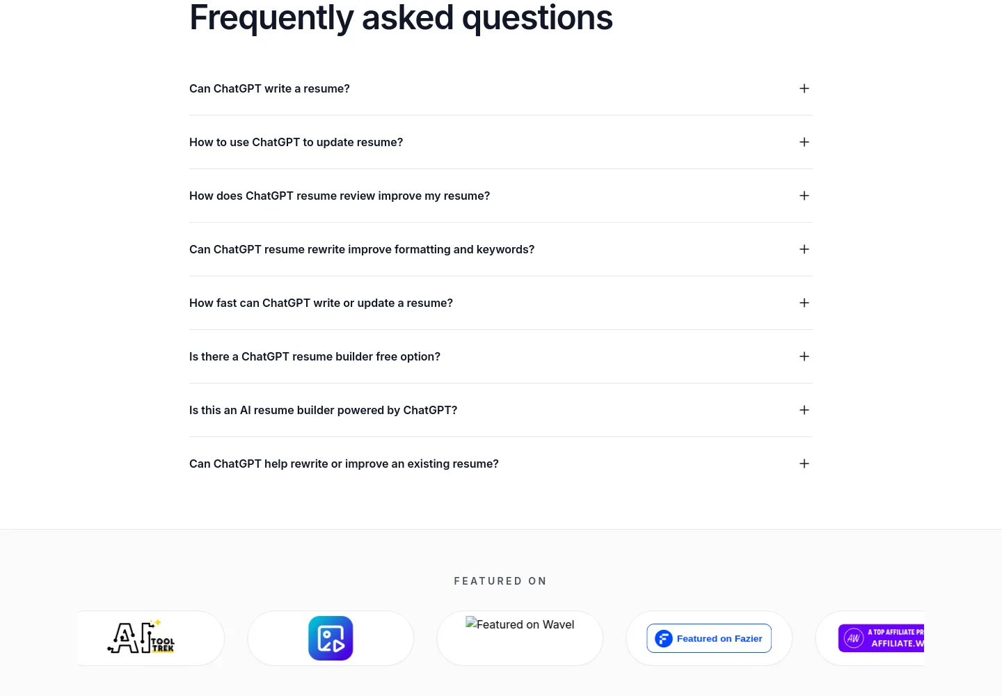 chatgptresume.com — FAQ