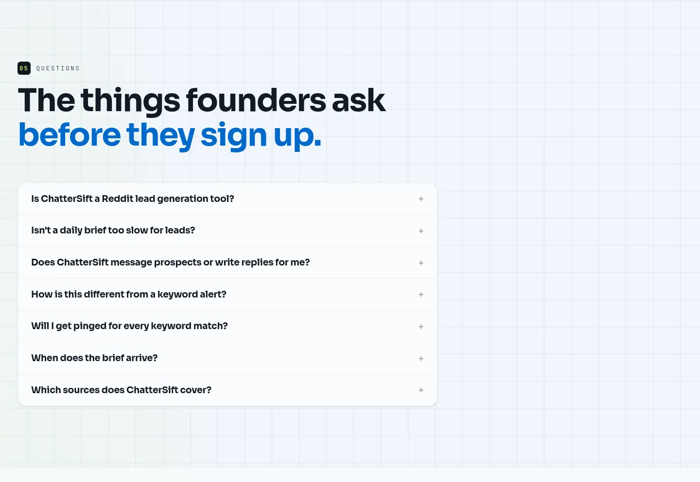 chattersift.com — FAQ