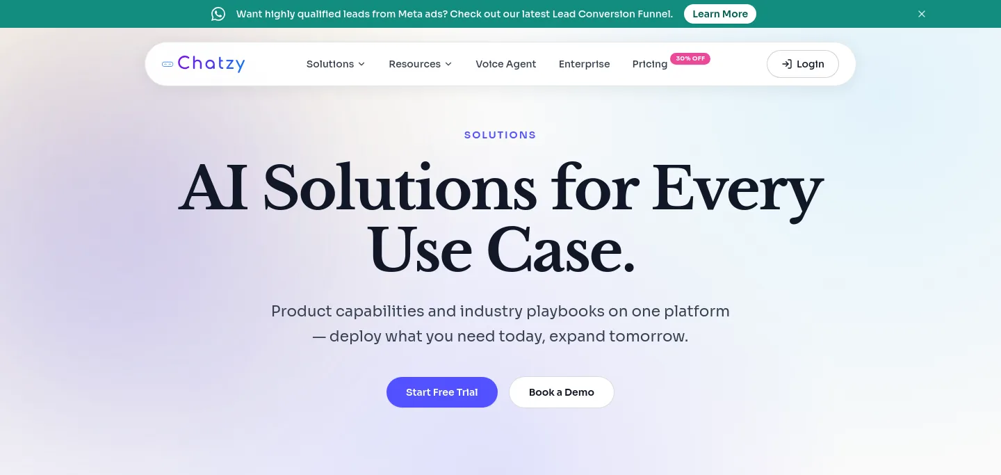 chatzy.ai Hero section