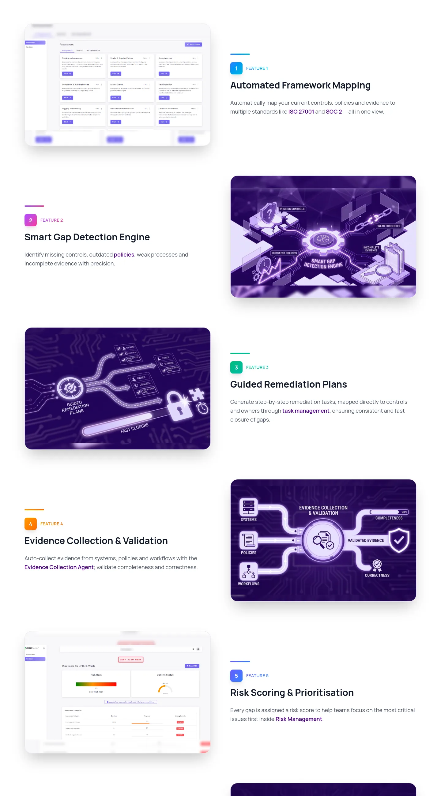 cisogenie.com Features section