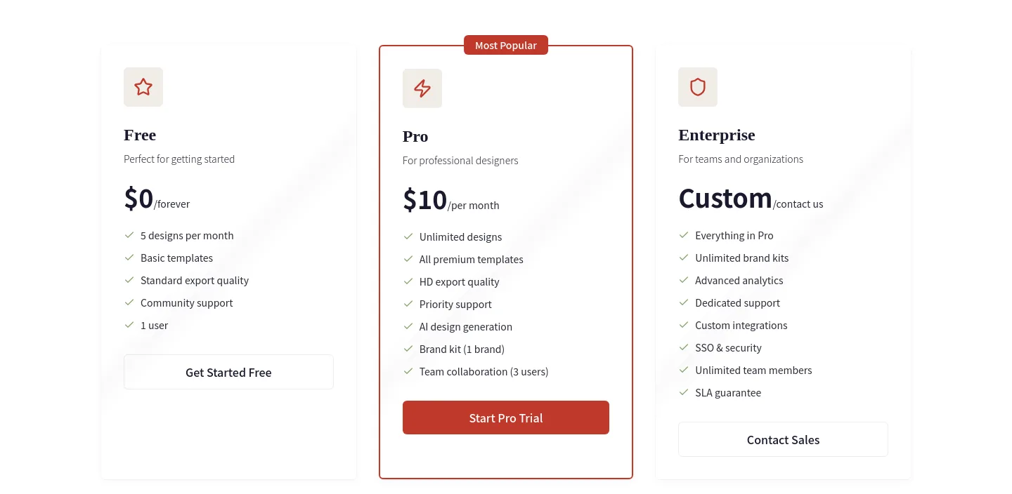 claudedesigner.com — Pricing