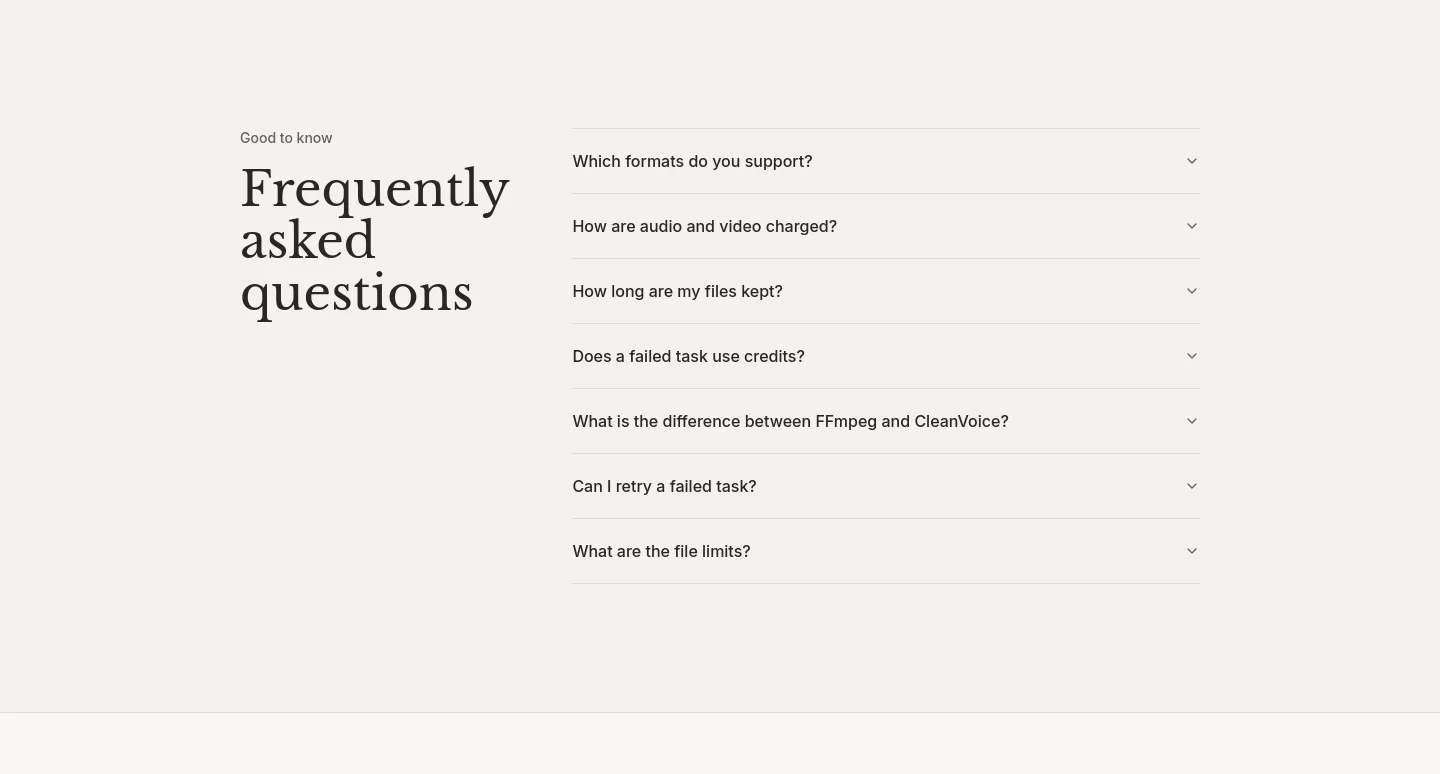 cleanvoice.app — FAQ