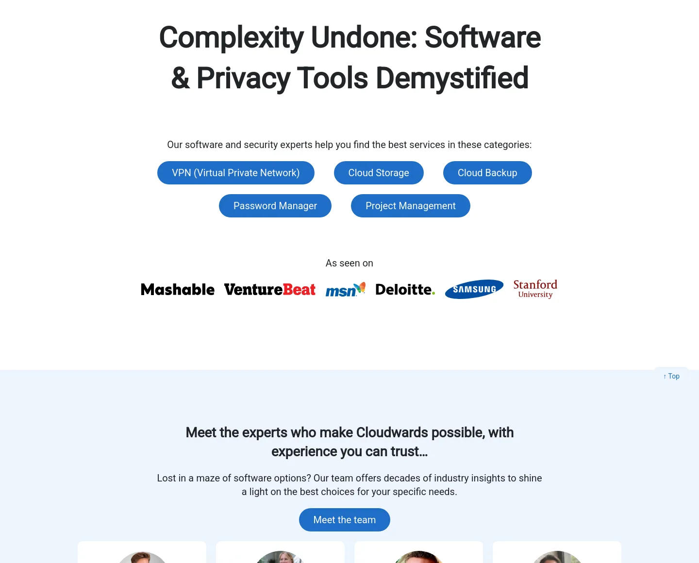 cloudwards.net Hero section