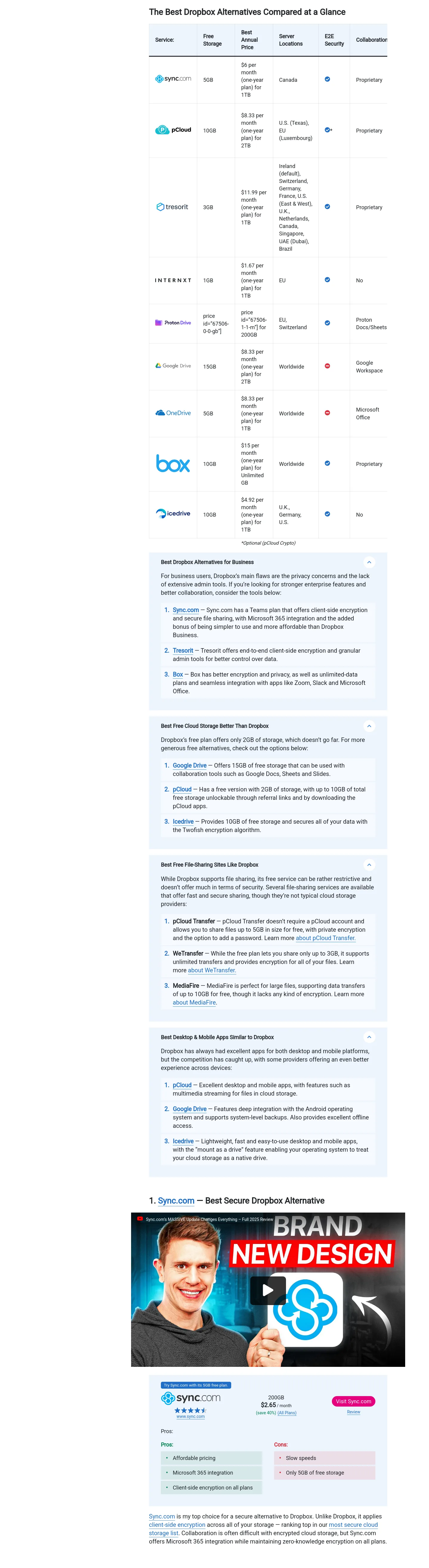 cloudwards.net Pricing section