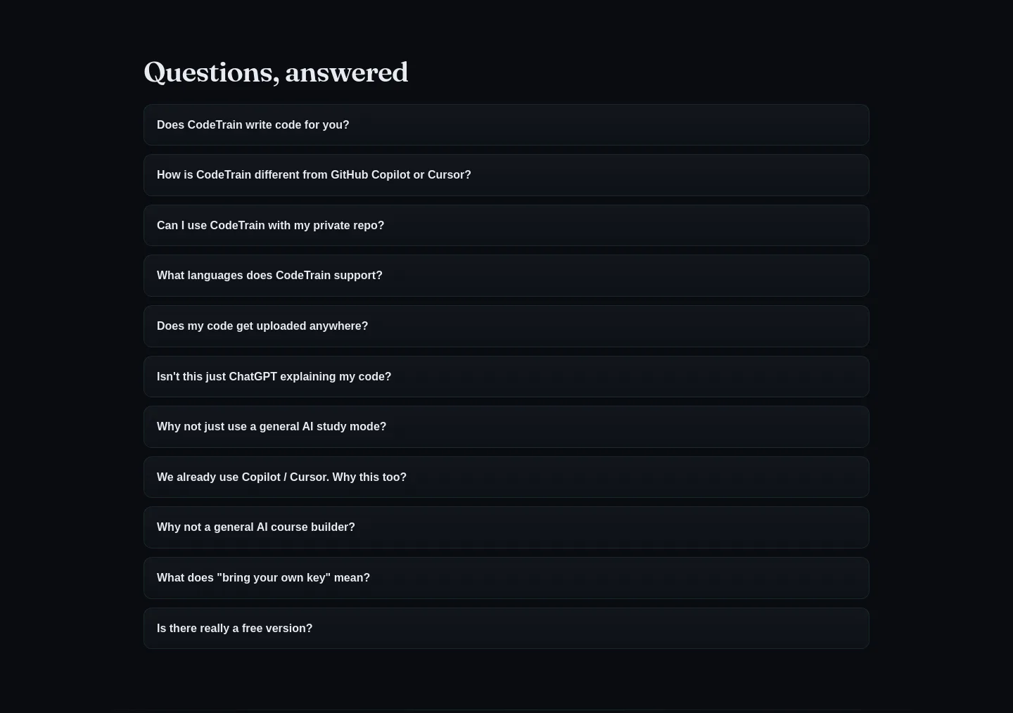 codetrain.ai — FAQ