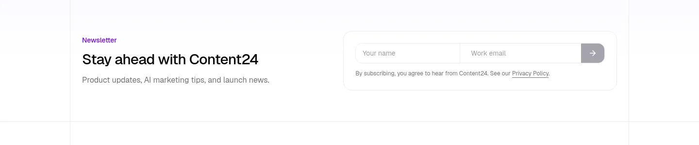 content24.ai Email Capture section