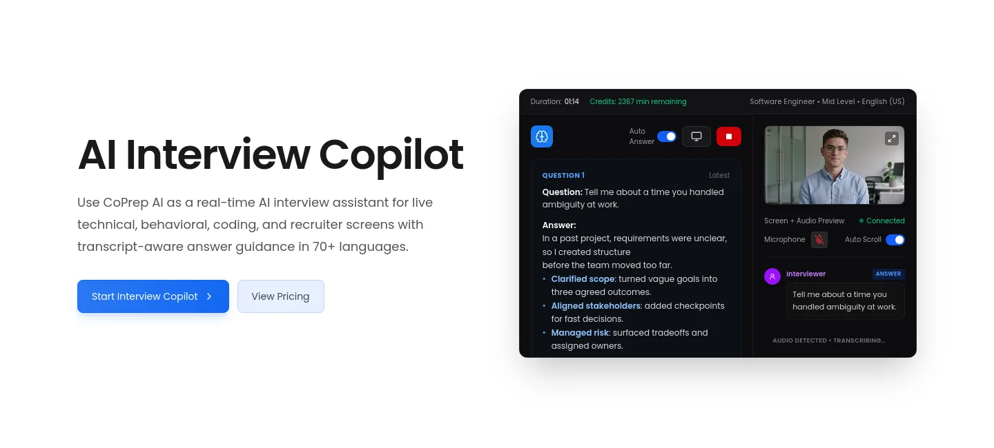 coprep.ai Hero section