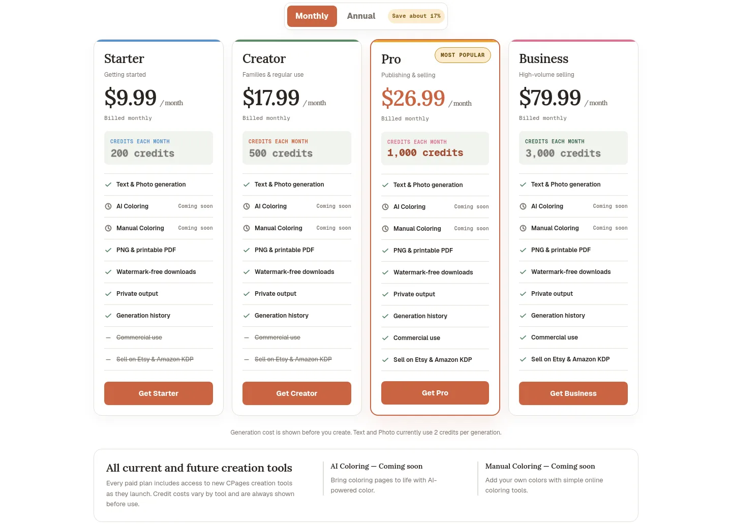 cpages.ai — Pricing
